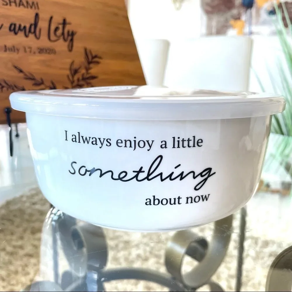 NWT Disney 2 Pc Winnie the Pooh Ceramic White Vented Food container 2 Pieces Set